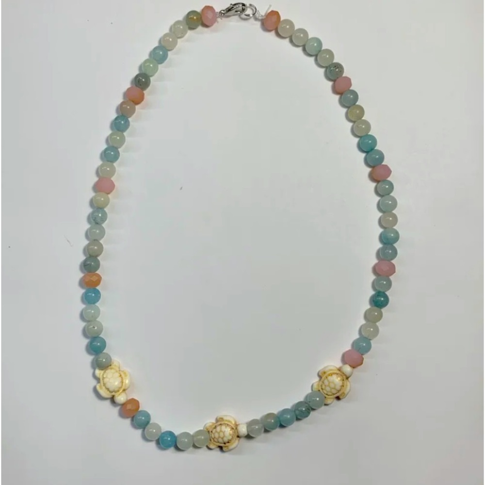 Handmade 18’ Beaded Turtle Necklace